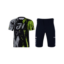HOLOKOLO Maillot y pantalón MTB - TYRE MTB - negro/verde/gris